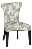 Contemporary Curved back Parsons Chair, SHINY CHRM NLHD, CHELSEA SILVER