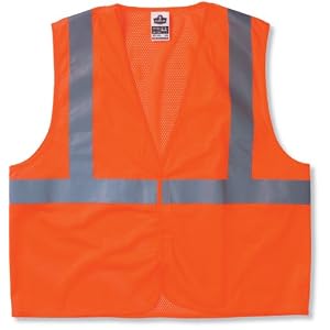 Glowear 8210HL Class 2 Economy Vest, Orange, S M by 