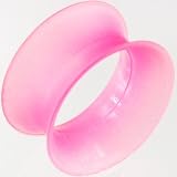 One Silicone Double Flared Skin Eyelet: 1/2g 1/2 Translucent Hot Pink
