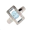 14k White Gold Diamond Blue Topaz Ring