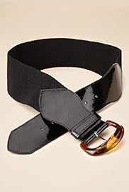 Round Buckle Wide Elasticated Waist Belt
