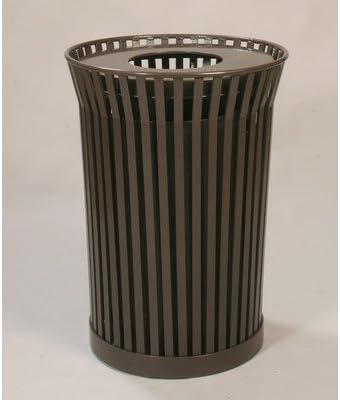 River City 36-Gal Stadium Series Round Receptacle Finish: Brown, Lid: Rain cap