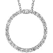 Platinum Circle Diamond Necklace - 0.50 Ct.