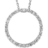 Platinum Circle Diamond Necklace - 0.50 Ct.