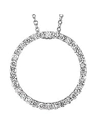Platinum Diamond Circle Pendant - 0.50 Ct. -- LIFETIME WARRANTY
