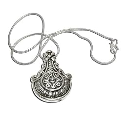 Silver Amulet Pendant with Chain 1.75 inches