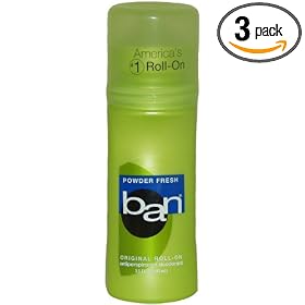 Ban Roll-On Antiperspirant Deodorant, Powder Fresh, 3.5-Ounce (Pack of 3)