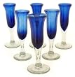 Champagne glasses, 'Cobalt' (set of 6)