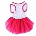HP95 Small Size Dog Dress,Puppy Pet Princess Tutu Dress Dog Wedding Dress with Peony for Dog Cat (L, Hot Pink)