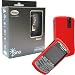 Combo of Black Pama Juno Bluetooth Headset and Red Silicone Skin Cover Case for Blackberry Curve 8330 8300 8320 8310