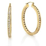 14K CZ Hoop Earrings