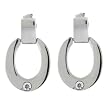 Stainless Steel Oval Hoop CZ Diamond Post Earring Surgical 316L by Bucasi Stainless Steel Oval Hoop CZ Diamond Post Earring Surgical 316L by Bucasi