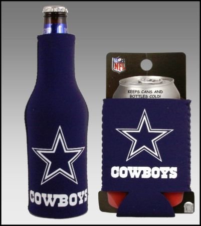 SET OF 2 DALLAS COWBOYS CAN & BOTTLE KOOZIE COOLER