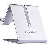 Ecandy Solid Aluminum Desktop Stand for iPhone 3G 3GS 4 4S 5 5C 5S 6 6+ Ipad 2,Ipad 3,Ipad 4,Ipad Mini ,iPod touch Samsung Galaxy S3 i9300 S4 9500 HTC Blackberry and most tablet (Silver)