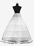 Loywe, Reifrock Petticoat aus Satin und Spitze, Taille Umfang bis 90cm, 3 Ringe, LW4801