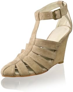 Plomo Women's Fabi Wedge Sandal, Beige, 38 M EU/8 M US