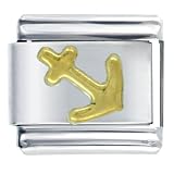 Gold Anchor Italian Charms Bracelet Link