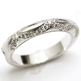 Diamond Engraved Wedding Band or Stacking Ring, Ring Size 6.5, 18K White Gold (0.30 T.W)
