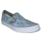 Upper Playground Mens Blue Argyle Slip-on Sneaker