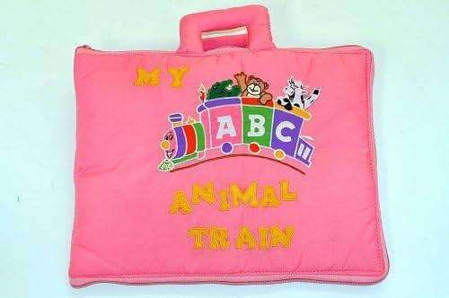 Cloth picture book ABC MY ABC ANIMAL TRAIN pink embroidered ABC English bag educational