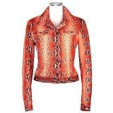 Forzieri Orange Python Leather Button Front Jacket