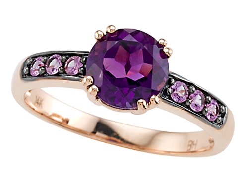 1.69 cts Genuine Amethyst Ring - 14kt Rose Gold LIFETIME WARRANTEE