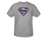 Superman BLUE & ORANGE SHIELD Logo Adult T-shirt Tee Shirt