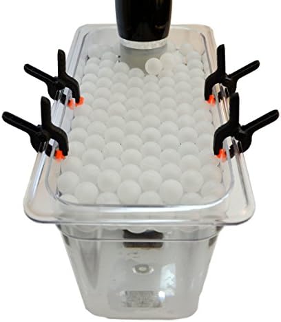 Sous Vide Container, Clips, Floating Ball Lid Cover Kit Bundle (XSmall)