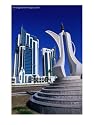 Twin Towers and Teapot Sculpture at Eastern End of the Corniche, Doha, Ad Dawhah, Qatar Travel Photographic Poster Print by Mark Daffey, 12x16