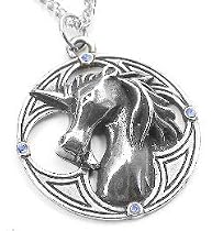 Guardian Plantagnet Unicorn Celtic Pendant Necklace