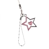 Hand Crafted Cellular Phone Charm - Star - Large Pink