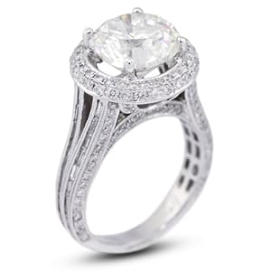 8.77 CT Excellent Cut Round J-VS2 GIA Certified Diamond 18k Gold Split Shank Engagement Ring 9.04gr
