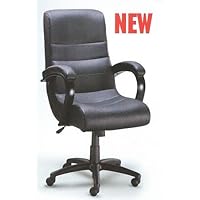 Executive Black Leather Office Chair w/Gas Lift and Lumbar Support