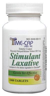 Bisacodyl Laxative Tablets Thorough Yet Gentle Overnight Relief - 1000 Tablets # 4519