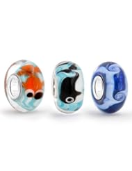 Jewelry: Bling Jewelry Silver Whale Fish Ocean Waves Murano Glass Bead Set Fits Pandora - Bling Jewelry