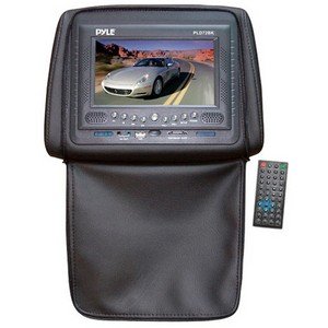 Adjustable Headrests 7'' TFT/LCD Monitor With Built In DVD Player & IR/FM Transmitter With Cover-Black-GB0392