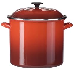 Le Creuset Enamel-on-Steel 20-Quart Covered Stockpot, Cherry Red