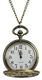 Vintage Style Floral Design Locket Watch Pendant with Chain