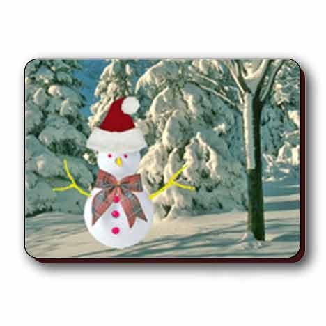 Lenticular Magnet 4 3/4 x6 1/8" , Happy Holiday,Christmas and New Year Card, Magic Snowman, Santa Hat, 901-PC
