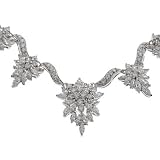 Platinum Vermeil Marquise Round Diamond Drop Necklace