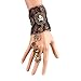 MIUNIKO Women Gothic Pirate Skull Steampunk Gear Bracelet Wristband with Finger Ring Jewelry Accessory