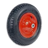 Wheelbarrow Pneumatic Wheel - 16 Inch Tire 4.80 x 4.00 x 8 - 6 Axle