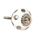 Lisbeth Dahl White with Silver Dots Ceramic Knobs, Set of 6