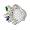 Sterling Silver, Aquamarine, Emerald and Iolite Ring by Sajen, Size 6
