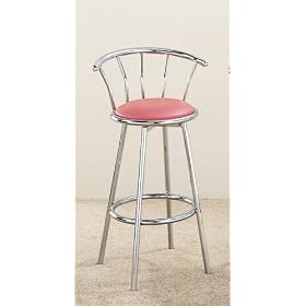 Click here to buy Set of 2 50's Retro Nostalgic Style Rose Finish Bar Stools by visiondecor Furniture.