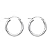 14k REAL White Gold 2mm Thickness Hinged Hoop Earrings (17 x 17 mm)