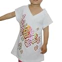 Girls Rocawear urban designer white cap sleeve V-Neck vest top. Very cute looking vest top with a head turning design on the front.