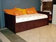 Solid Pine American Day Bed With Trundle Mahogany