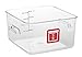 Rubbermaid Commercial Products 1980321 Square Plastic Food Storage Container, Red Label, 4 quart, Clear
