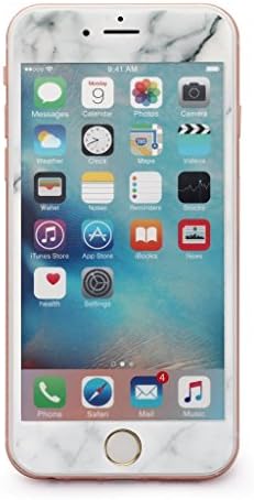 iPhone 6/6S 0.2mm Glass Screen Protector 3D Full Coverage Curved Edge to Edge Tempered Ballistic Glass Screen Protector for 4.7 Inch Only - White Marble Pattern